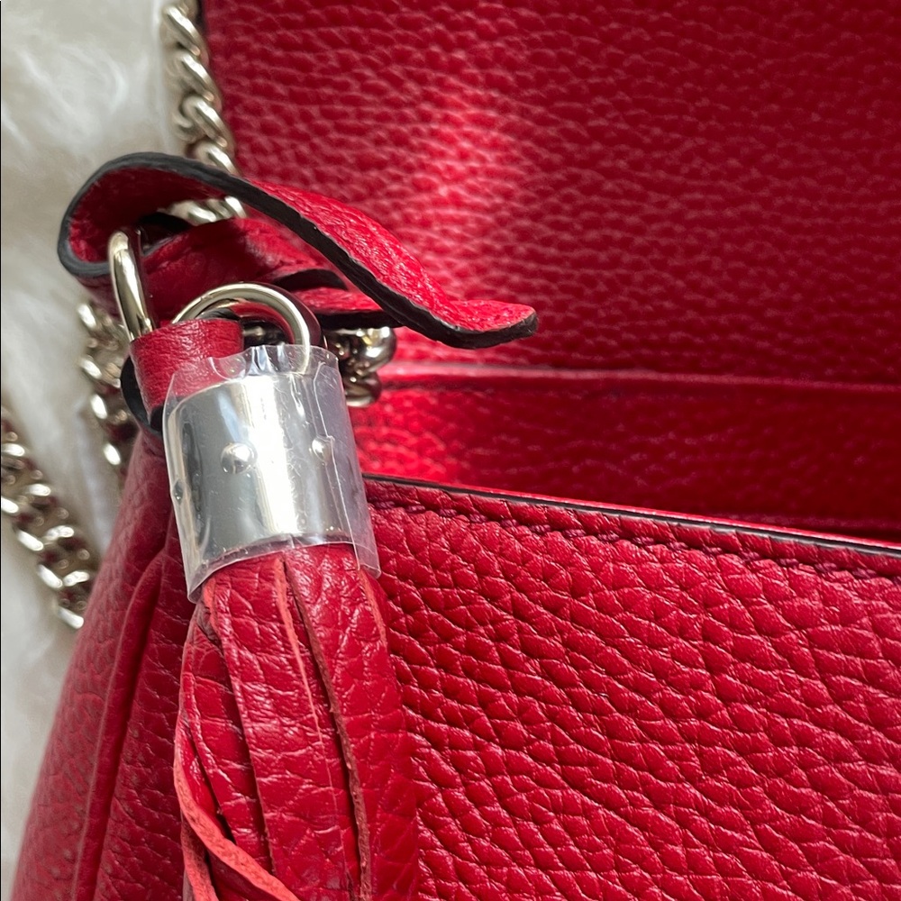Gucci Red Soho Disco Crossbody with Tassel - Picture 10 of 10